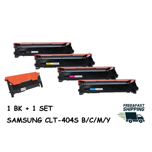Bestoner™ 5 Pack Samsung 404/CLT-404/CLT404S B/M/Y/C Toner Cartridge for Printer SL-C430/SL-C480
