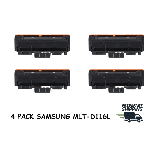 Image 1 of 2.. Bestoner™ 4 Pack Samsung 116/MLT-D116L/D116/MLTD116 Black Toner Cartridge for Printer M2675/M2825/M2626/M2625