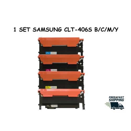 Image 1 de 2.. Bestoner™ Samsung 406/CLT-406/CLT406S BK/M/Y/C Toner Cartridge for Printer CLP-360/CLX-3305/CLP-365/CLX-3305FN/CLP-365W