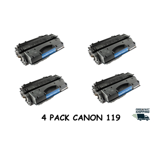 Bestoner™ 4 PK Canon 119/Canon119/119 Black Compatible Toner Cartridge for LBP6300dn/MF5850/MF5880/MF6160dw/MF6180dw