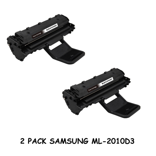 Image 1 de 2.. Bestoner™ 2 Pack Samsung 2010/ML-2010D3/ML2010 Compatible Black Toner Cartridge for Printer ML-2010/2510/2570/2571