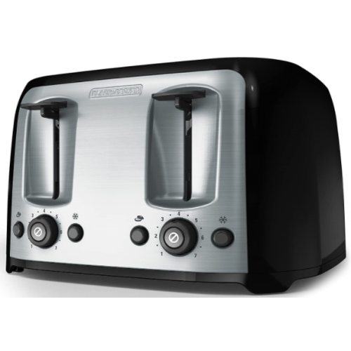 BLACK+DECKER Toaster, 4 Slice, Extra Wide Slots for Bagels and Artisan Breads, Black, TR1478BD