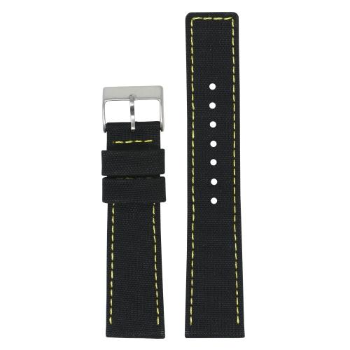 DASSARI  Nylon Watch Band Strap for Fitbit Charge 4 & Charge 3 - Black & In Yellow