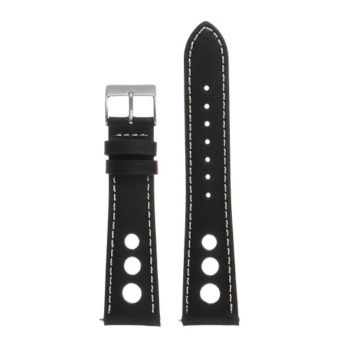 DASSARI  Carrera Distressed Leather Gt Rally Watch Band Strap for Fitbit Charge 4 & Charge 3 - In Black