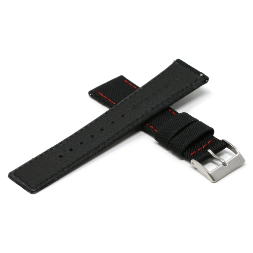 DASSARI Nylon Watch Band Strap for Fitbit Charge 4 & Charge 3 - Black & Red