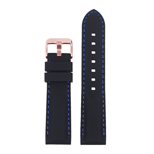 StrapsCo Silicone Rubber Watch Band Strap w/ Stitching for Fitbit Charge 4 & Charge 3 - Black & Blue