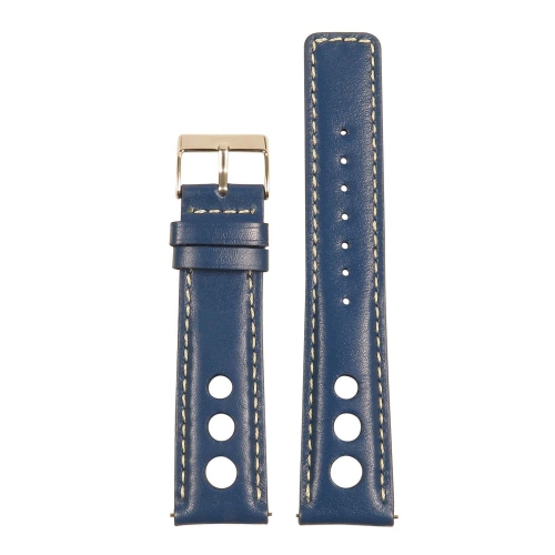 StrapsCo Leather Rally Watch Band Strap for Fitbit Charge 4 & Charge 3 - Blue & White