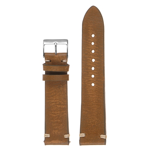 StrapsCo Hand-Stitched Vintage Washed Leather Watch Band Strap for Fitbit Charge 4 & Charge 3 - Washed Khaki