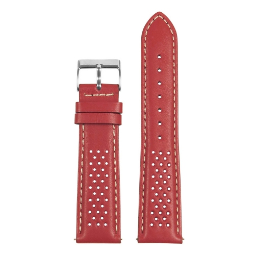 STRAPSCO  Perforated Rally Watch Band Strap for Fitbit Charge 4 & Charge 3 - & White In Red
