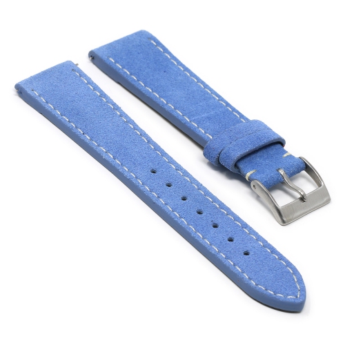 StrapsCo Classic Suede Watch Band Strap for Fitbit Charge 4 & Charge 3 - Long - Light Blue