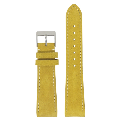 StrapsCo Bracelet en daim classique pour Fitbit Charge 4 & Charge 3 - Standard - Jaune