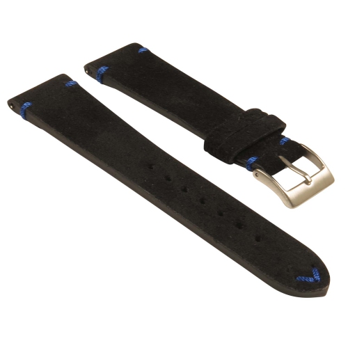 STRAPSCO  Suede Watch Band Strap (Short, Standard, Long) for Fitbit Charge 4 & Charge 3 - Standard - Black & In Blue