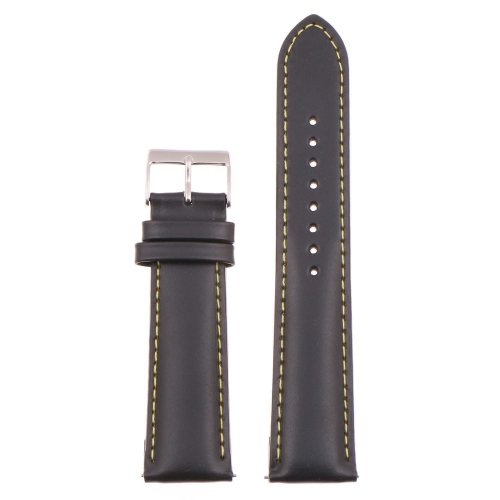 StrapsCo Classic Men's Leather Watch Band Strap (Short, Standard, Long) for  Fitbit Charge 4 & Charge 3 - Standard - Black & Yellow