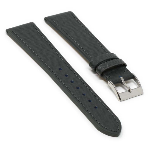 DASSARI Premium Saffiano Leather Watch Band Strap for Fitbit Charge 4 & Charge 3 - Short - Graphite