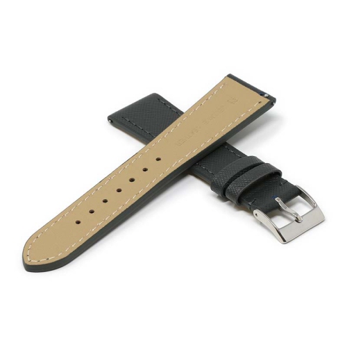 DASSARI Premium Saffiano Leather Watch Band Strap for Fitbit Charge 4 & Charge 3 - Short - Graphite