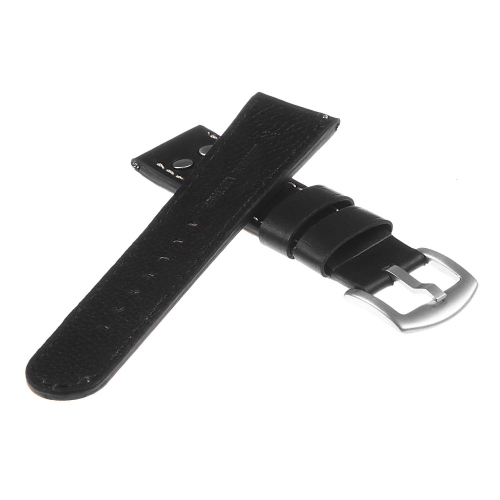 DASSARI Leather Pilot Watch Band Strap w/ Rivets Fitbit Charge 4 & Charge 3 - Black & Ivory