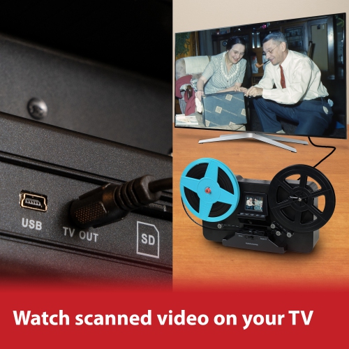 Numériseur de films tout-en-un Super 8 mm, convertit les pellicules Super 8 po, 5 po et 7 po Super 3 mm avec carte SD de 32 Go en prime