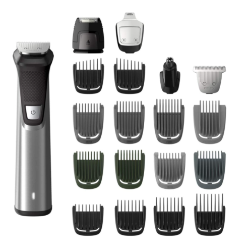 Philips Norelco MG7750/49 Multigroom 7000 Face Styler and Grooming Kit, 23 Trimming Pieces, DualCut Technology, Fully Washable, Reinforced Guards,