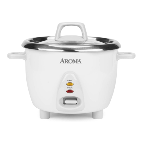 Aroma ARC-753SG 3-Cup Uncooked, 6-Cup Cooked, Simply Stainless Rice Cooker