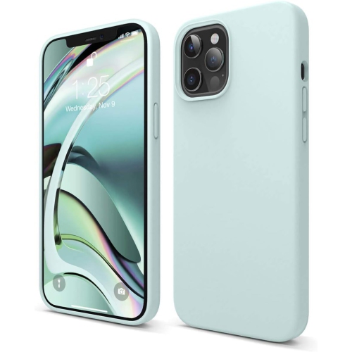 ELAGO  Liquid Silicone Case Compatible With Iphone 12 Pro Max 6.7 Inch Case (Mint)- Full Body Protection (Screen & Camera Protection)
