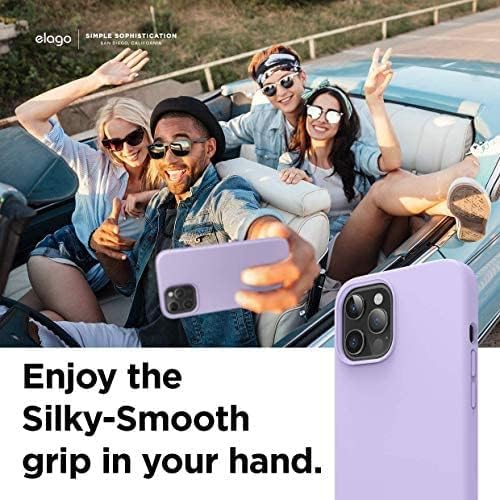 elago Coque en Silicone pour iPhone 12 Pro Max |Violet| - Silicone Liquide de Haute Qualité, Rebords Surelevés Protection Complète