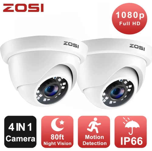 ZOSSI – caméra de surveillance résidentielle hybride supplémentaire avec fil 4-en-1 à dôme pour enregistreur HD-TVI/AHD/CVI/CVBS/1080p 960H avec