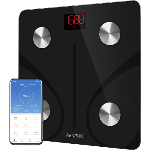 RENPHO Smart Scale for Body Weight, Digital Bathroom Scale BMI Weighing Bluetooth Body Fat Scale, Body Composition Monitor Health Analyzer with Smart