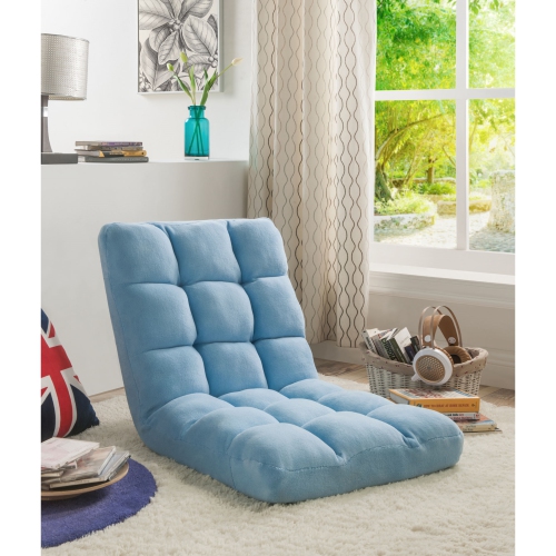 LOUNGIE  Microplush Recliner Chair, Blue