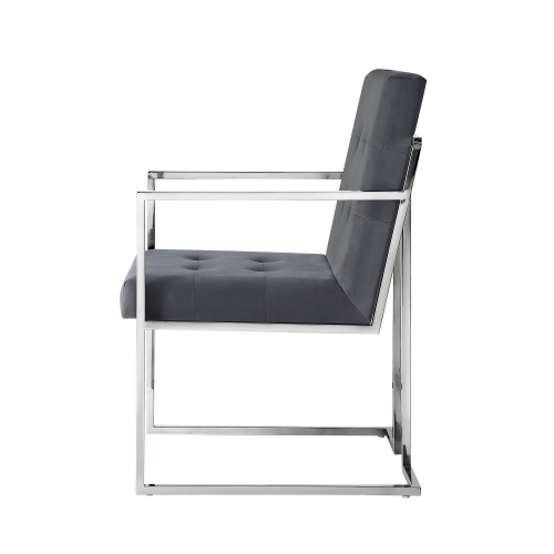 Inspired Home Lauryn Velvet Dining Chair Set of 2, Grey