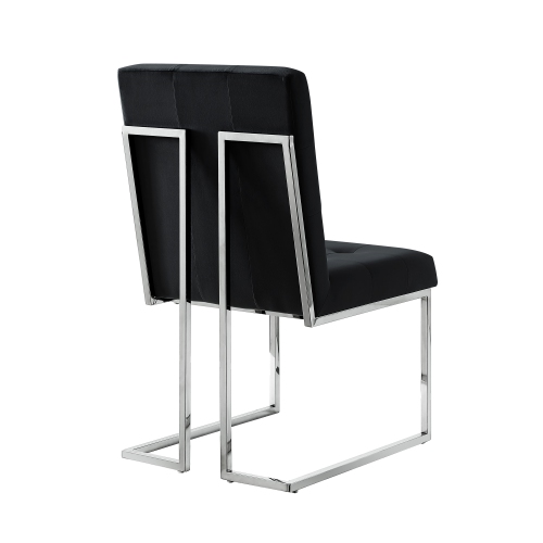 Inspired Home Lauryn Velvet Dining Chair Set of 2, Black