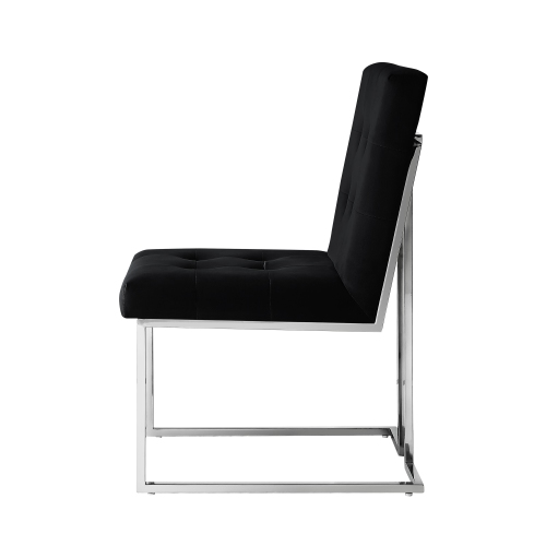 Inspired Home Lauryn Velvet Dining Chair Set of 2, Black