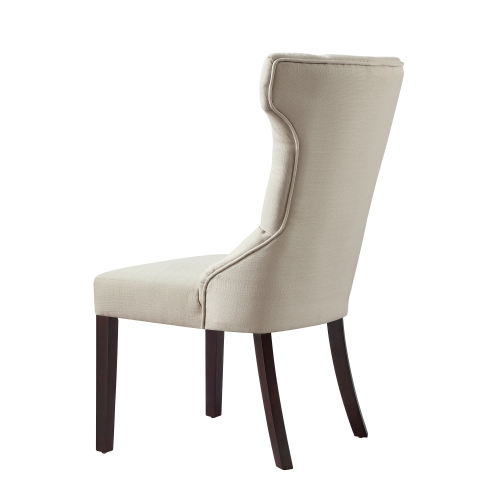 Inspired Home Kayleigh Linen Dining Chair Set of 2, Cream White