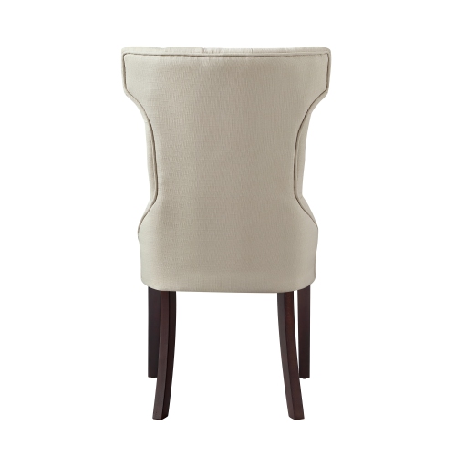 Inspired Home Kayleigh Linen Dining Chair Set of 2, Cream White