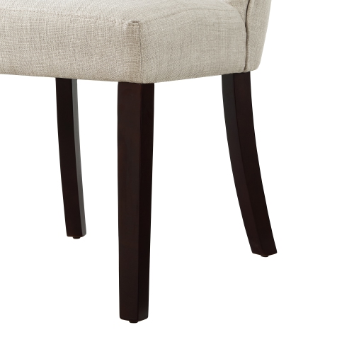 Inspired Home Kayleigh Linen Dining Chair Set of 2, Cream White