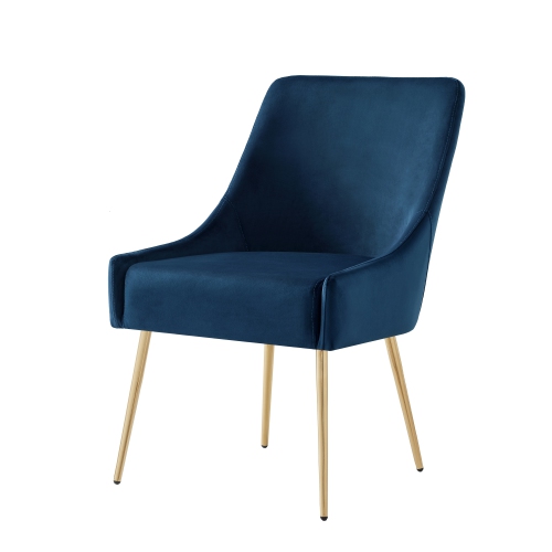 Inspired Home Solomon Velvet Dining Chair set of 2, Navy