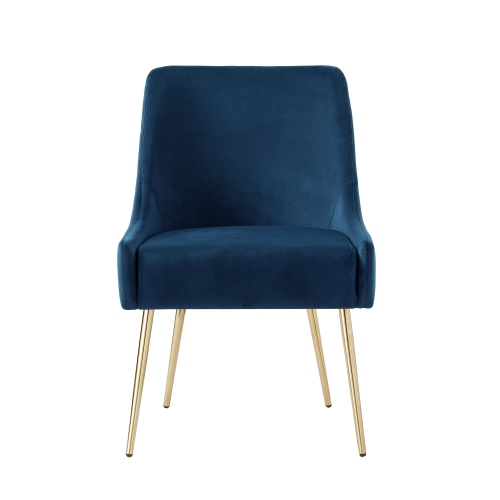 Inspired Home Solomon Velvet Dining Chair set of 2, Navy