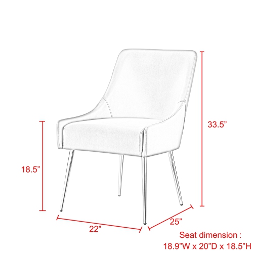 Inspired Home Solomon Velvet Dining Chair set of 2, Navy