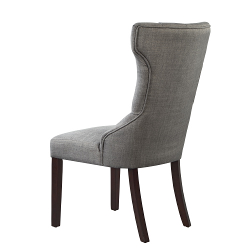 Inspired Home Kayleigh Linen Dining Chair Set of 2, Light Grey