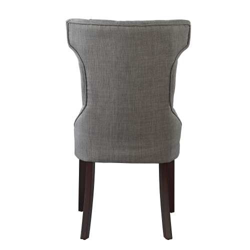 Inspired Home Kayleigh Linen Dining Chair Set of 2, Light Grey