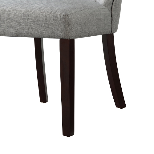 Inspired Home Kayleigh Linen Dining Chair Set of 2, Light Grey