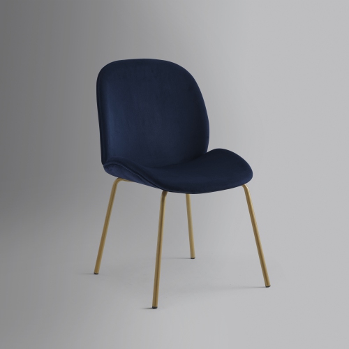 Inspired Home Addisyn Velvet Dining Chair, Navy