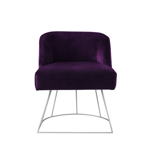 Inspired Home Mohamed Velvet Vanity Stool, Purple