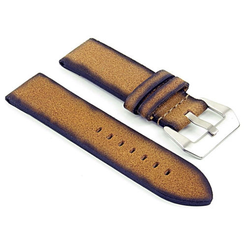 DASSARI  Opus Thick Distressed Italian Leather Watch Band Strap for Samsung Galaxy Watch 3 - 20MM - for 41MM Galaxy Watch3 - In Tan
