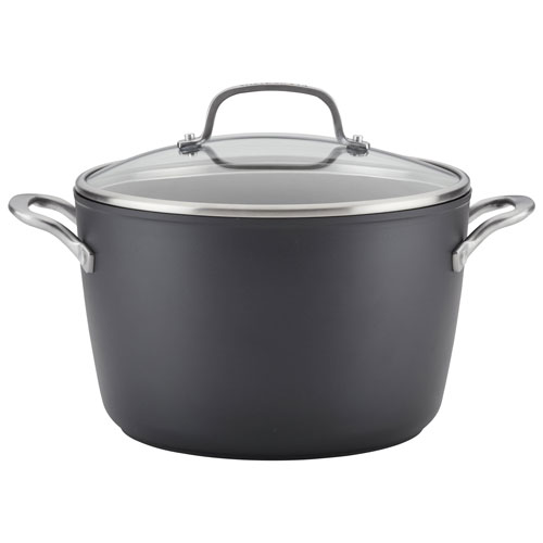 KitchenAid 7.5L Hard-Anodized Aluminum Stock Pot - Black