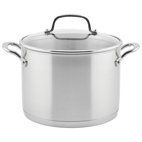 KitchenAid 7.5L Stainless Steel Stock Pot - Silver