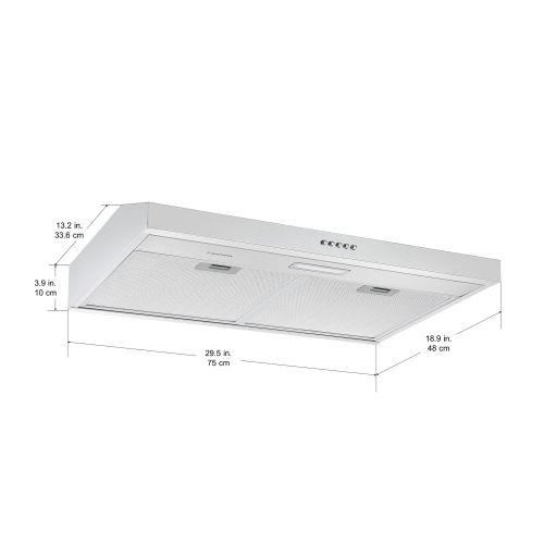 Ancona 30" Convertible Under Cabinet Range Hood in Stainless Steel