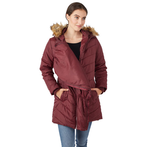 Manteau de maternité bouffant Lexie de Modern Eternity - Grand - Bourgogne