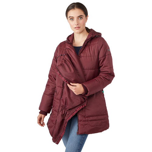 Modern Eternity Gianna Maternity Puffer Coat - X-Small - Burgundy