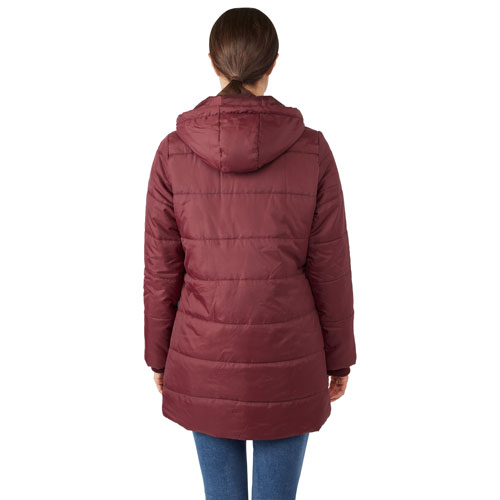 Modern Eternity Gianna Maternity Puffer Coat - Large - Burgundy