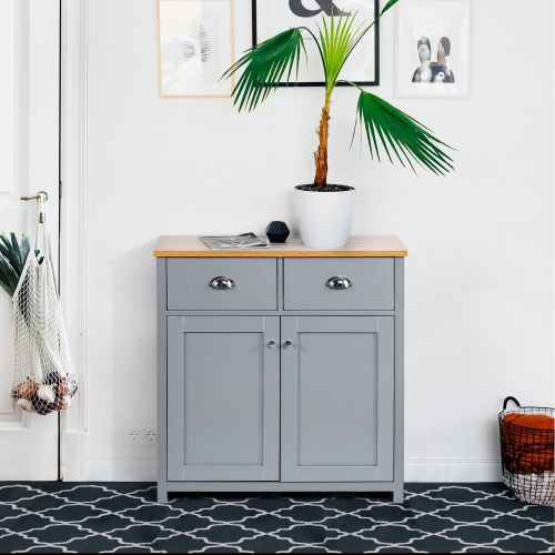 Homylin Traditional Storage Cabinet Console With 2 Drawers And Doors Grey Best Canada Homylin Traditional Storage Cabinet, Storage Console Cabinet Canada
